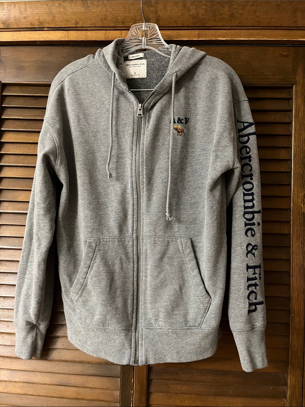 Abercrombie & Fitch Full-Zip Hoodie with Sleeve Logo